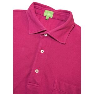 Sid Mashburn Men's Large Magenta Pink Polo Shirt Cotton Short Sleeve Pocket